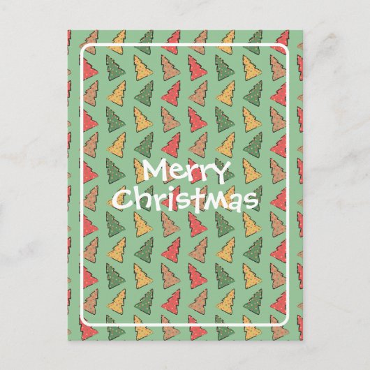 Weihnachtsbaum-Cookies Postkarte (Vorderseite)