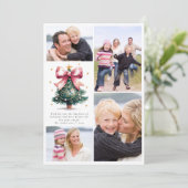 Weihnachtsbaum Coquette Bow Foto Collage Feiertagskarte (Stehend Vorderseite)