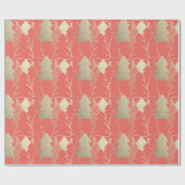 Weihnachtsbaum Coral Candy Gold Extravaganter Glit Geschenkpapier (Flach)