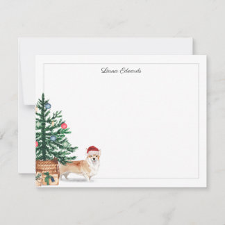 Weihnachtsbaum Corgi Feiertag Mitteilungskarte