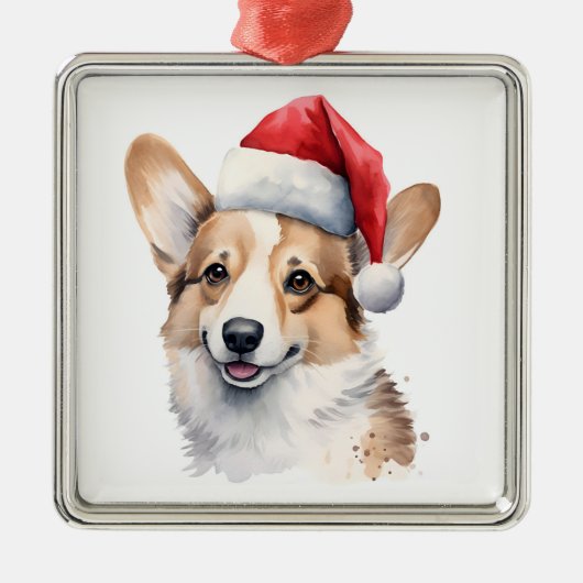 Weihnachtsbaum Corgi Ornament Aus Metall (Vorne)