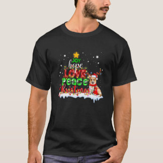 Weihnachtsbaum Corgi Santa Rentier Kostüm Weihnach T-Shirt