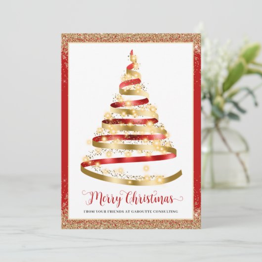 Weihnachtsbaum Corporate Logo Weihnachtskarte (Stehend Vorderseite)