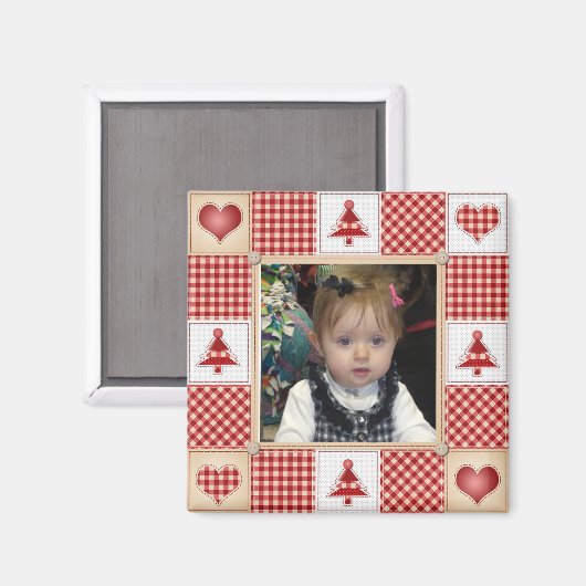 Weihnachtsbaum Country Border Weihnachtsmagnet Magnet (Vorderseite/Rückseite)