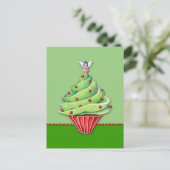 Weihnachtsbaum Cupcake grün Postkarte (Stehend Vorderseite)
