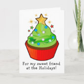 Weihnachtsbaum Cupcake mit Star Friend Karte (Vorderseite)