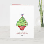 Weihnachtsbaum Cupcake Red2 Karte (Rückseite)