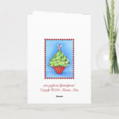 Weihnachtsbaum Cupcake rote Karte (Rückseite)