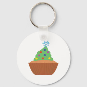 Weihnachtsbaum Cupcake Schlüsselanhänger