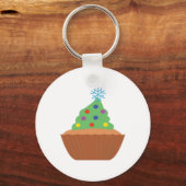 Weihnachtsbaum Cupcake Schlüsselanhänger (Vorderseite)