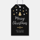 Weihnachtsbaum Custom Familienname Black Geschenkanhänger (Vorderseite)