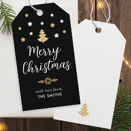 Weihnachtsbaum Custom Familienname Black Geschenkanhänger