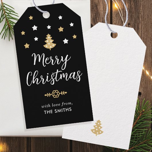 Weihnachtsbaum Custom Familienname Black Geschenkanhänger