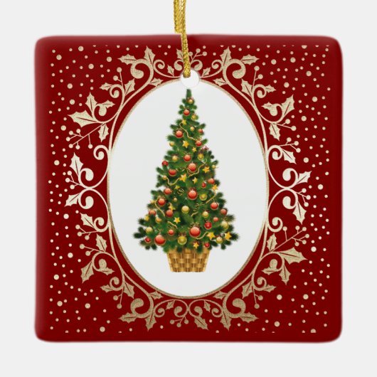 Weihnachtsbaum Custom Holiday Keramikornament (Vorderseite)