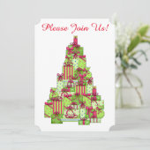 Weihnachtsbaum Custom Invitation Open House Einladung (Stehend Vorderseite)