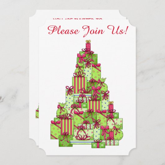 Weihnachtsbaum Custom Invitation Open House Einladung (Vorne/Hinten)
