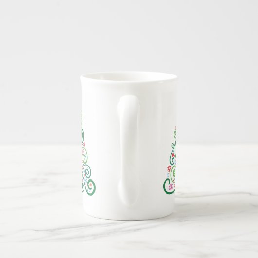 Weihnachtsbaum Custom Knochen China Tasse Cup (Rückseite)