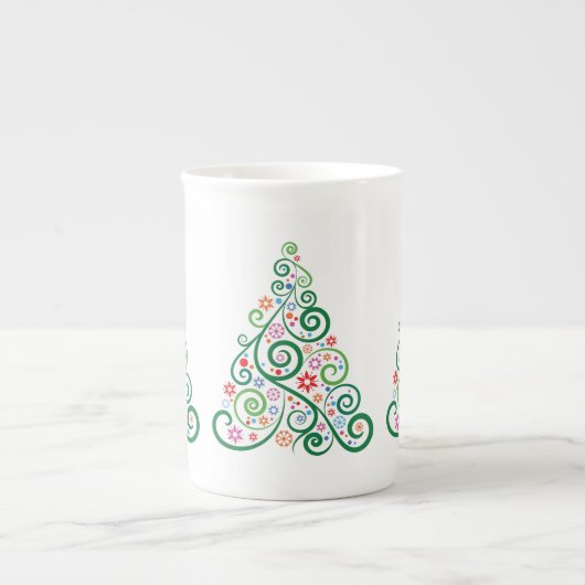 Weihnachtsbaum Custom Knochen China Tasse Cup (Vorderseite)