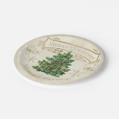 Weihnachtsbaum Custom Pappteller (Schrägansicht)