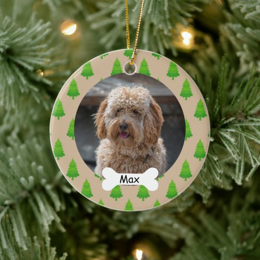 Weihnachtsbaum Custom Pet Puppy Dog Foto Keramik Ornament (Baum)