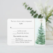 Weihnachtsbaum Custom RSVP Card Karte (Stehend Vorderseite)