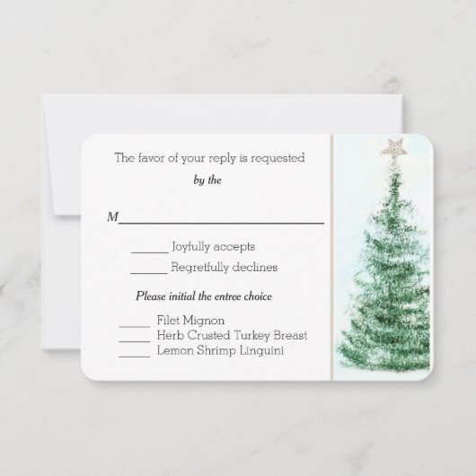 Weihnachtsbaum Custom RSVP Card Karte (Vorderseite)