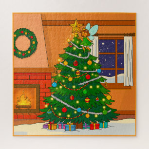 WEIHNACHTSBAUM CUTE HEIMBILD FARBENFROH PUZZLE