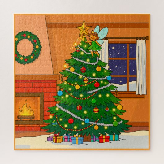 WEIHNACHTSBAUM CUTE HEIMBILD FARBENFROH PUZZLE (Vertikal)