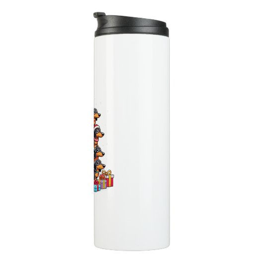 Weihnachtsbaum Dackel Wurst Hund Dackeln Thermosbecher (Nach rechts gedreht)