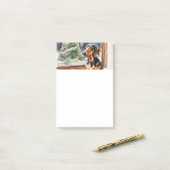 Weihnachtsbaum Dackel Wurst Hund Wasserfarbe Post-it Klebezettel (Auf Schreibtisch)