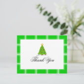 Weihnachtsbaum Danke Green Postkarte (Stehend Vorderseite)