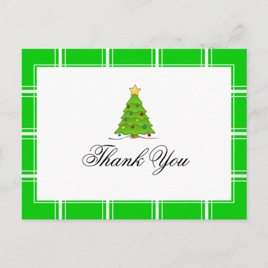Weihnachtsbaum Danke Green Postkarte (Vorderseite)