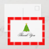 Weihnachtsbaum Danke Rot Postkarte (Vorne/Hinten)