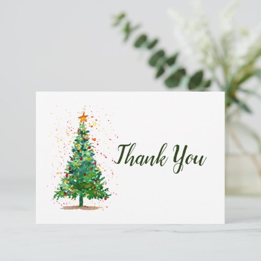 Weihnachtsbaum Dankeskarte (Stehend Vorderseite)