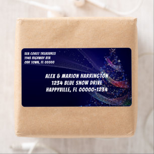 Weihnachtsbaum Dark Blue Shipping Labels