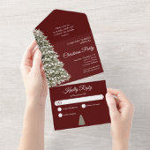 Weihnachtsbaum Dark Red Company Feiertag Party All In One Einladung (Abreißen)