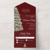 Weihnachtsbaum Dark Red Company Feiertag Party All In One Einladung (Innen Boden)