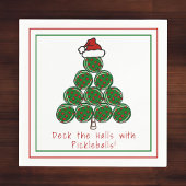 Weihnachtsbaum Deck die Hallen mit Pickleballs Serviette