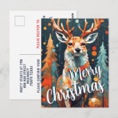 Weihnachtsbaum Deer Gruß Postkarte (Vorne/Hinten)