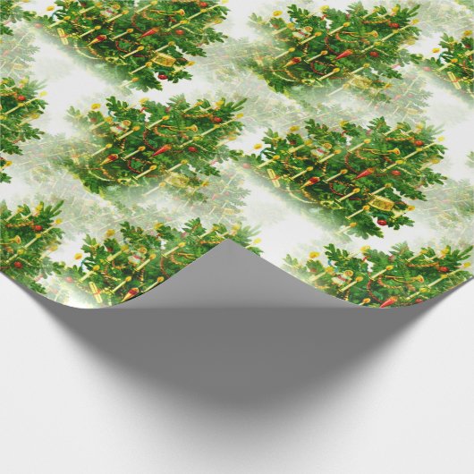 Weihnachtsbaum Dekoration Muster Geschenk Geschenkpapier (Ecke)