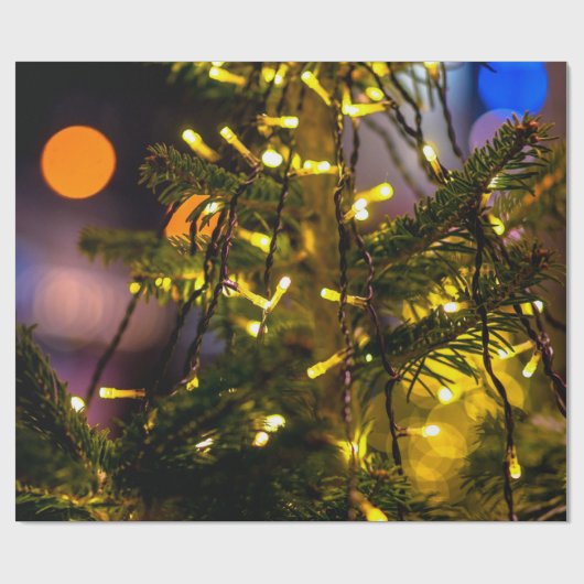 Weihnachtsbaum, dekorative Lichter Geschenkpapier (Flach)