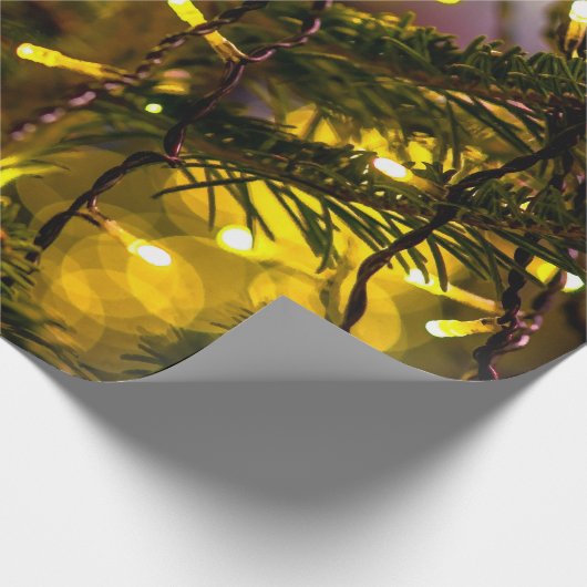 Weihnachtsbaum, dekorative Lichter Geschenkpapier (Ecke)