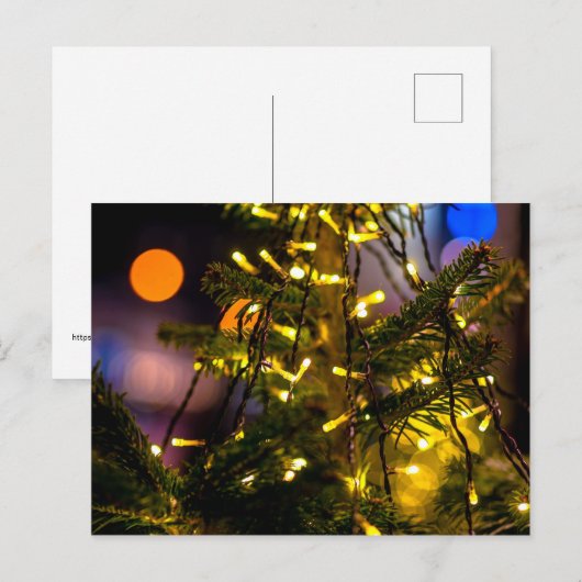 Weihnachtsbaum, dekorative Lichter Postkarte (Vorne/Hinten)