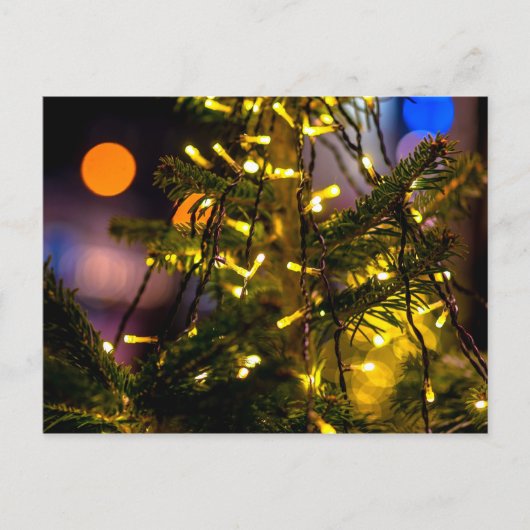 Weihnachtsbaum, dekorative Lichter Postkarte (Vorderseite)