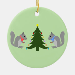 Weihnachtsbaum Dekorieren Eichhörnchen Individuell Keramik Ornament
