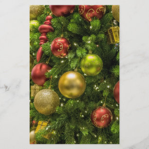 Weihnachtsbaum dekoriert briefpapier