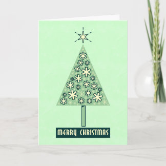 Weihnachtsbaum dekoriert feiertagskarte