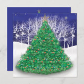Weihnachtsbaum dekoriert feiertagskarte (Vorne/Hinten)