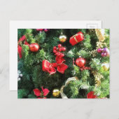 Weihnachtsbaum dekoriert feiertagspostkarte (Vorne/Hinten)