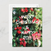 Weihnachtsbaum dekoriert feiertagspostkarte (Vorne/Hinten)